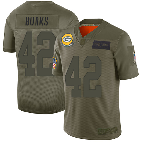 Green Bay Packers Limited Camo Men #42 Burks Oren Jersey Nike NFL 2019 Salute to Service->green bay packers->NFL Jersey